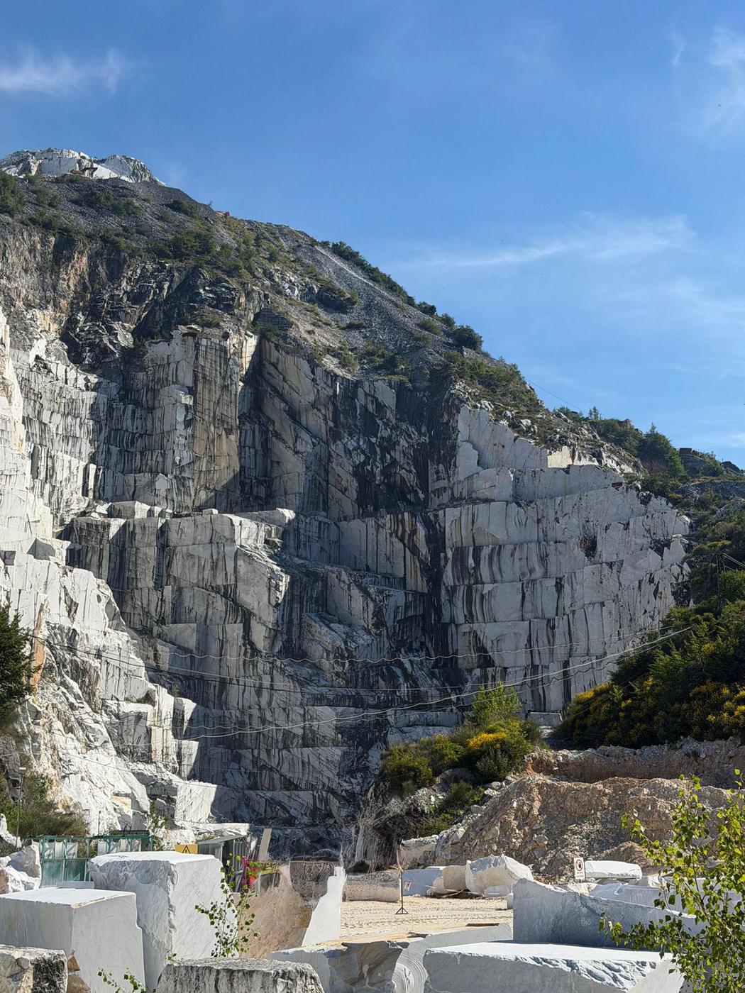 Aerial view of a marble quarry